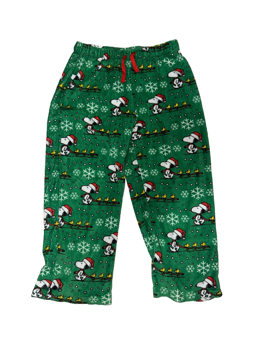 Peanuts Green Snoopy Holiday Pajama Pants with Red Drawstring